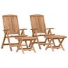 vidaXL Tuin eettafelset 4 st Bruin Massief Teakhout