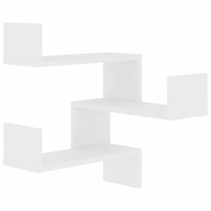 vidaXL Hoekwandschappen 2 st 40x40x50 cm bewerkt hout wit