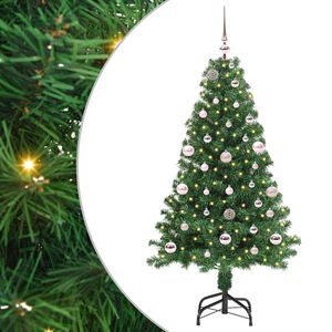 vidaXL Kunstkerstboom Groen 150 cm PVC en Staal en Kunststof