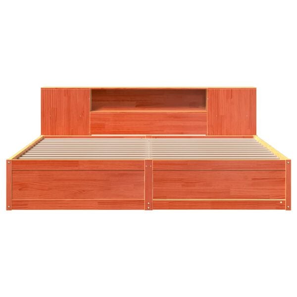 vidaXL Bedframe zonder matras massief grenenhout wasbruin 180x200 cm