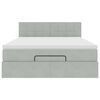 vidaXL Ottoman bed met matras 140x190cm fluweel lichtgrijs