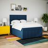 vidaXL Boxspring met matras stof blauw 140x200 cm