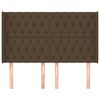 vidaXL Hoofdbord met randen 163x16x118/128 cm stof donkerbruin