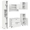 vidaXL Badkamermeubelset met lade 5 pcs Wit Geperst Hout en Metaal