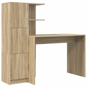 vidaXL Bureau Sonoma Eiken 133.5 x 50 x 124 cm 2 st