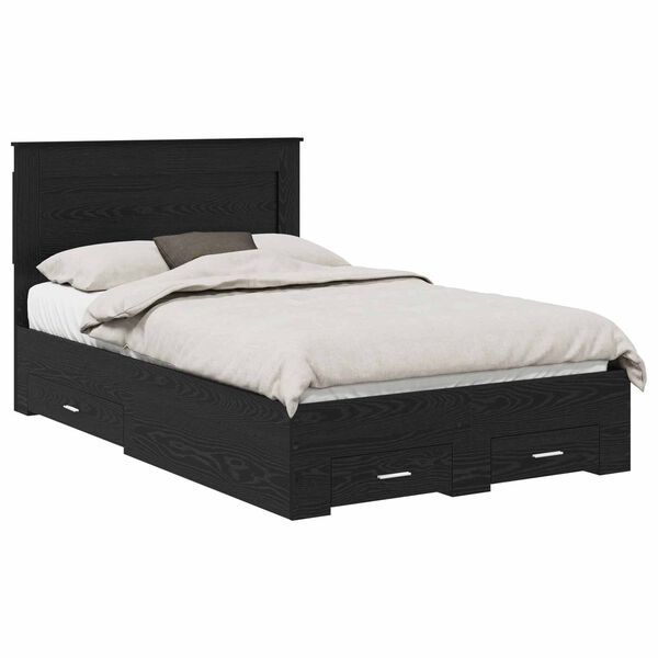 vidaXL Bedframe met lade met hoofdeinde met opslag Bewerkt hout