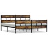 vidaXL Bedframe zonder matras metaal gerookt eikenkleurig 180x200 cm