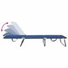vidaXL Opvouwbare zonnebed 2-persoon 2 pcs Blauw 56 x 189 x 87cm Stof