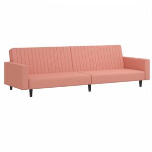 vidaXL Slaapbank 2-zits fluweel roze
