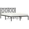 vidaXL Bedframe met hoofdbord metaal zwart 135x190 cm