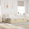 vidaXL Ottoman bed met matrassen en LED's 160x200cm stof crèmekleurig