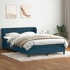vidaXL Boxspring met matras fluweel donkerblauw 160x210 cm