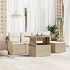 vidaXL Tuin Sofa Set met opslag 6 pcs Beige Poly riet