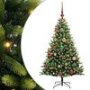 vidaXL Kunstkerstboom met scharnier 150 LEDs Groen 120 cm PVC en PE