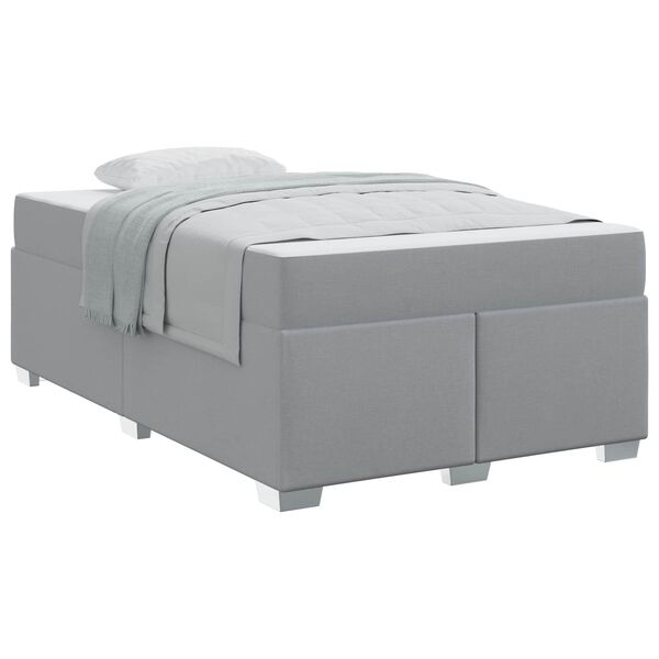 vidaXL Bedframe met matras Lichtgrijs 120 x 200 cm Stof