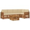 vidaXL Sofa-Sets 6 pcs Natuurlijk en Beige Massief Acaciahout