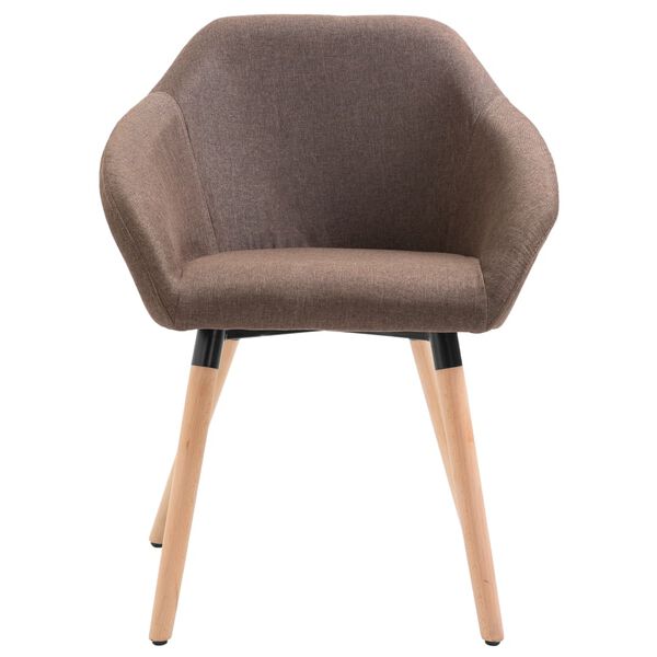 vidaXL Eetkamerstoelen 4 st stof bruin
