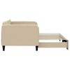 vidaXL Slaapbank met onderschuifbed 90x200 cm stof crèmekleurig