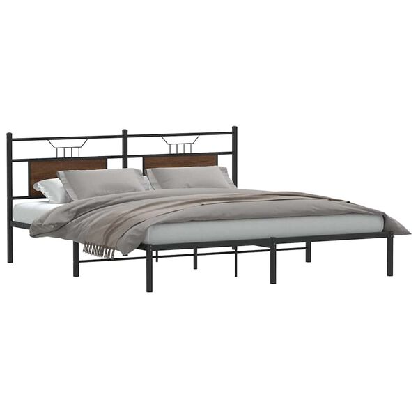vidaXL Bedframe zonder matras bewerkt hout bruin eikenkleur 160x200 cm