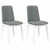 vidaXL Eetkamerstoelen met kussens 2 st massief hout rubber wit