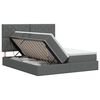 vidaXL Opslag bed met hoofdeinde Donkergrijs 200 x 200 cm Stof