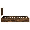 vidaXL Opslag bed met lade Gerookt eiken 100 x 200 cm Bewerkt hout