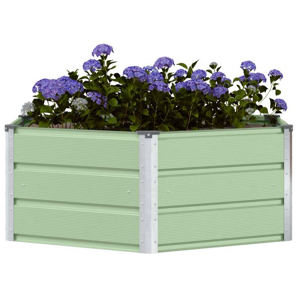 vidaXL Plantenbak Pastel Groen 129 x 129 x 45 cm Staal