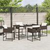 vidaXL Tuin eettafelset met kussen 5 pcs Bruin poly rattan