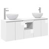 vidaXL Badkamerkastenset 3 st Hoogglans Wit 129 x 41 x 80 cm