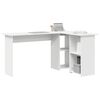 vidaXL Bureau met plank met opslag Wit 142 x 102 x 73 cm Bewerkt hout