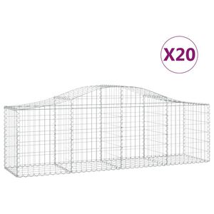 vidaXL Schanskorven 20 st gewelfd 200x50x60/80 cm gegalvaniseerd ijzer