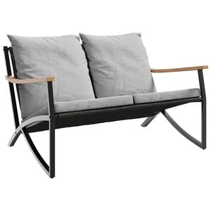 vidaXL Tuinbank met kussens 120 cm staal zwart