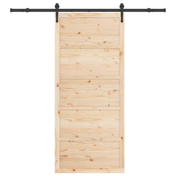 vidaXL Schuifdeur Bruin 80 x 208 cm Massief grenenhout