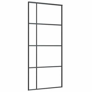 vidaXL Schuifdeur 90x205 cm mat ESG-glas en aluminium zwart
