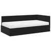 vidaXL Hoekbedframe met Matras met hoofdeinde 2 pcs Zwart Fluweel