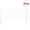 vidaXL Hek met Paal Zilver 1 x 25 m Staal