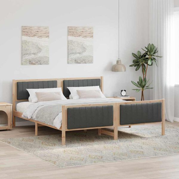 vidaXL Bedframe Bruin en donkergrijs 180 x 200 cm Massief grenenhout