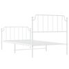 vidaXL Bedframe met hoofd- en voeteneinde metaal wit 100x190 cm