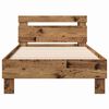 vidaXL Bedframe met hoofdeinde Oudhout 193 x 95 x 88 cm Bewerkt hout