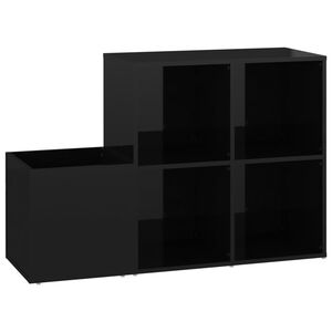 vidaXL Opbergkast 105x35,5x70 cm bewerkt hout hoogglans zwart
