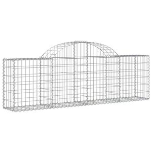 vidaXL Schanskorf gewelfd 200x30x60/80 cm gegalvaniseerd ijzer