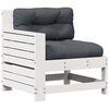 vidaXL 5-delige Loungeset met kussens massief grenenhout wit