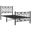 vidaXL Bedframe met hoofd- en voeteneinde metaal zwart 90x200 cm