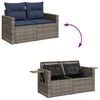 vidaXL 7-delige Loungeset met kussens poly rattan acacia zwart