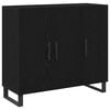 vidaXL Dressoir Zwart Eiken 90 x 34 x 80 cm Bewerkt hout
