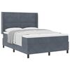 vidaXL Boxspringbed met hoofdeinde Donkergrijs 140 x 190 cm Fluweel