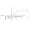 vidaXL Bedframe met hoofdbord metaal wit 150x200 cm