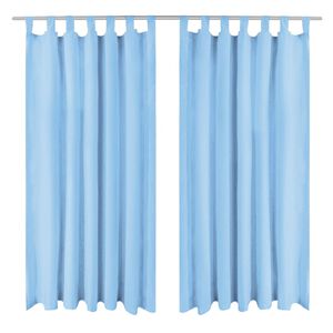 vidaXL Micro-satijnen gordijnen met lussen 140x175 cm turquoise 2 st