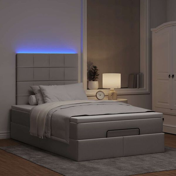 vidaXL Ottoman bed met matras en LED's 120x200cm stof taupe