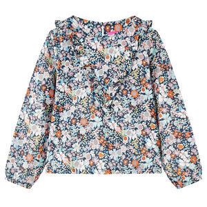 vidaXL Kindershirt met lange mouwen 92 donkerblauw